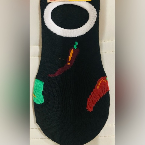 3pairs no slip silicon‎ gripper shoe liners hot pepper smores & taco pattern - Picture 8 of 11